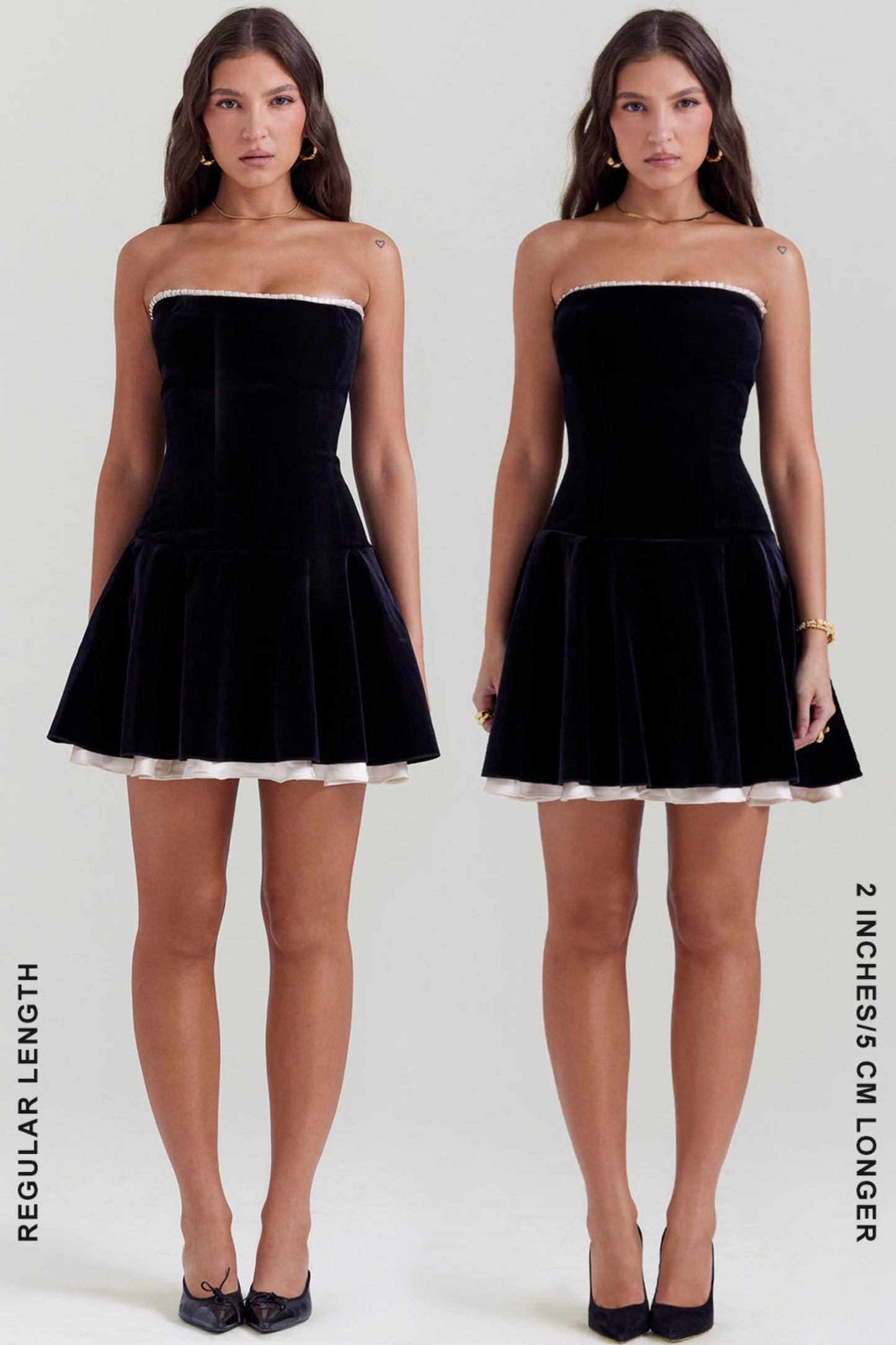 Audrey Black Velvet Strapless Mini Dress